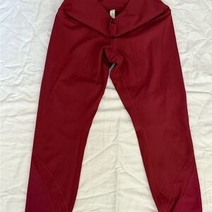 Lululemon Burgundy leggings with scallop hem